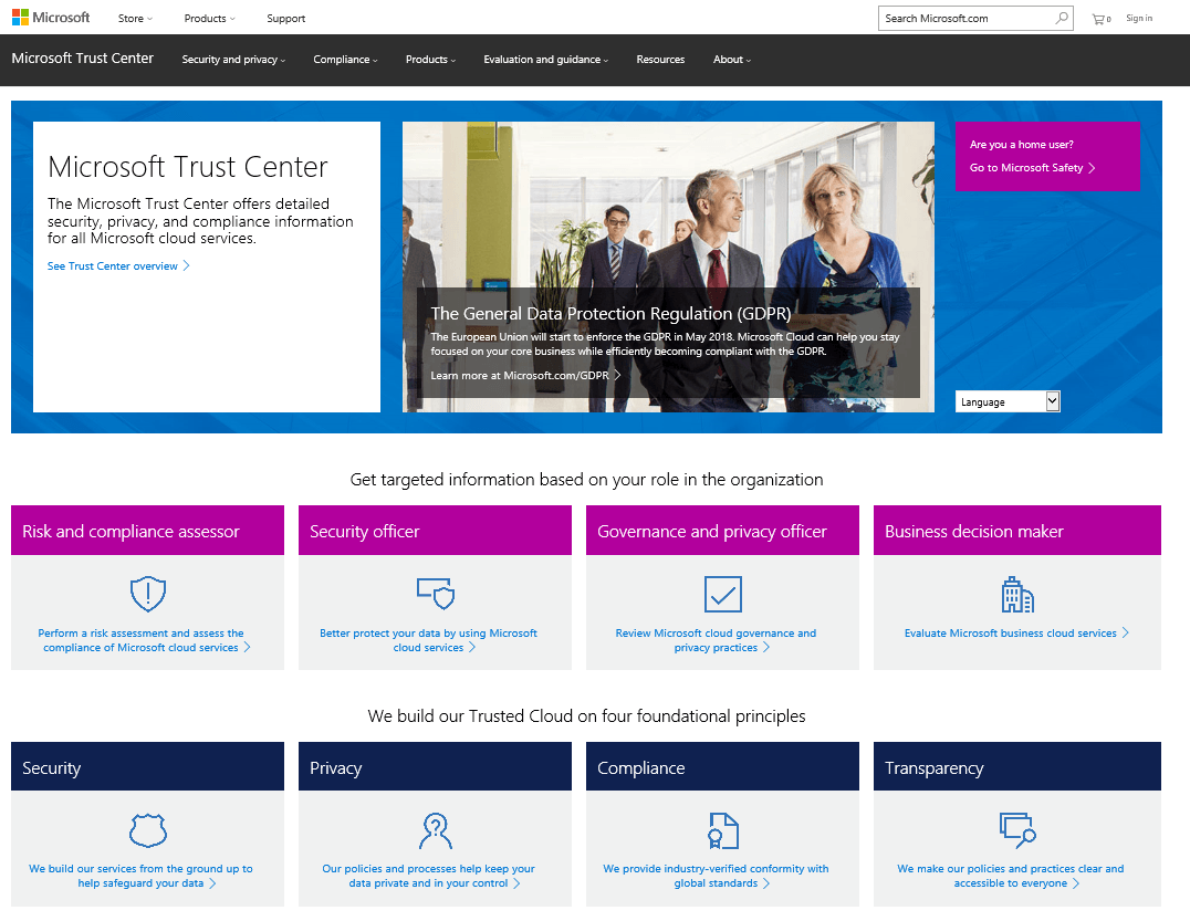 microsoft-trust-center-landing-page