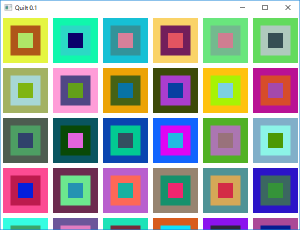 Screen shot of a program Quilt 0.1 (JLP150)