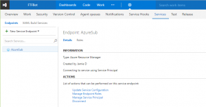 VSTS Azure endpoint configured