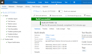 VSTS CI Build status success