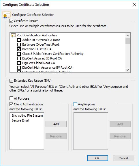 Wi-Fi Profile Security Configuration Smart Card Configuration Advanced