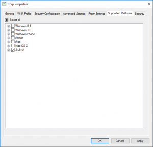 Wi-Fi Profile Supported Platforms