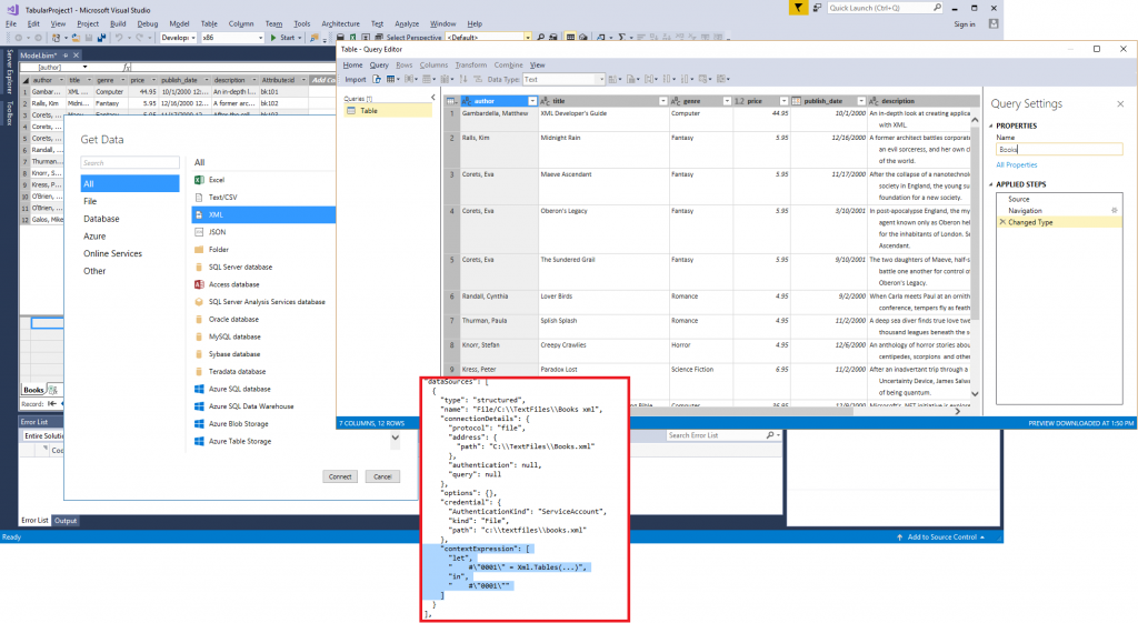 Context Expression for an XML file data source.