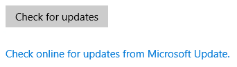 Check online for updates from Microsoft Update