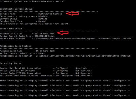 Confirm BranchCache Enabled