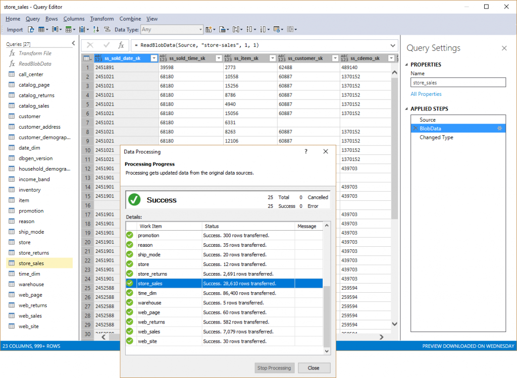 Importing Tables