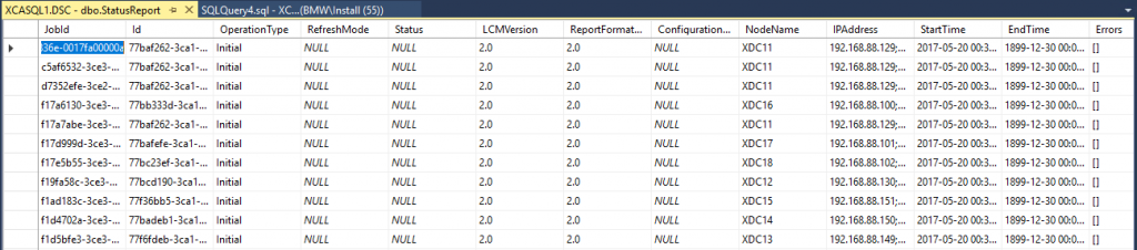 sqlstatusreportonlyinitial