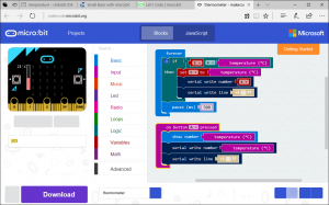 Screen shot of makecode.microbit.org