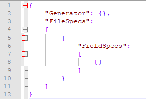 View of minimal runfile JSON structure showing only top-level elements