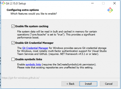 Extra Options of the Git installation