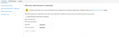 Alternate Authentication Credentials