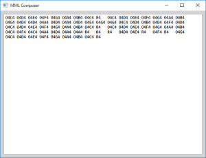 Screen shot of a program MML Composer