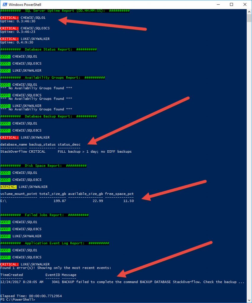 SQL Morning Health Checks