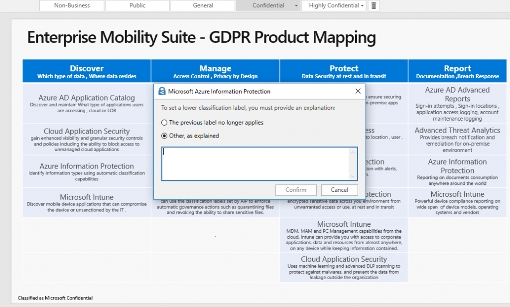 Lower the Label dialog