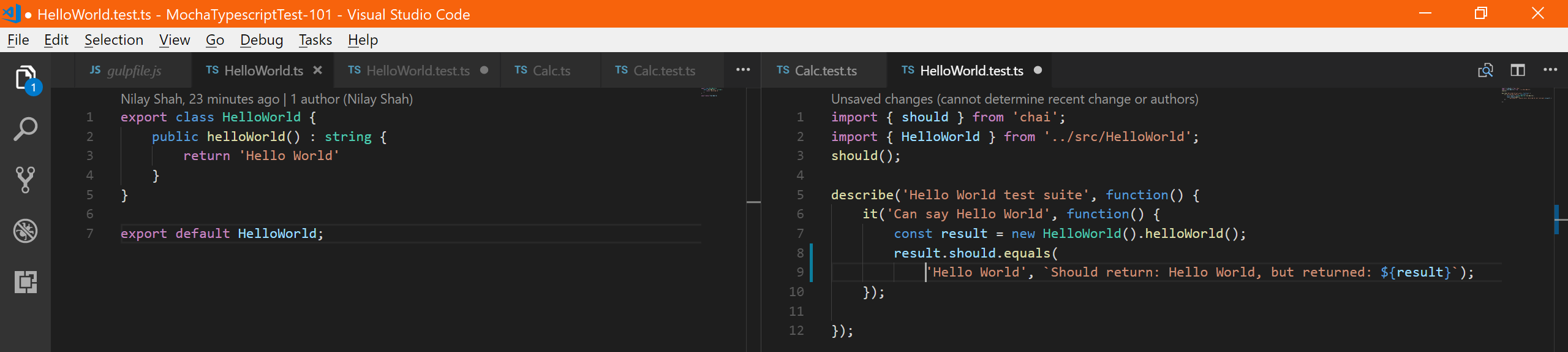 Hello World And Hello World Test Typescript