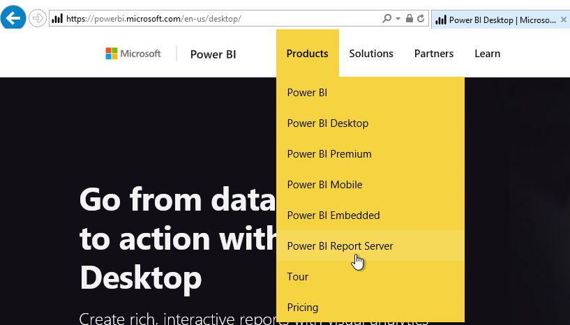 Power BI Desktop Optimized for Power BI Report Server Download Location