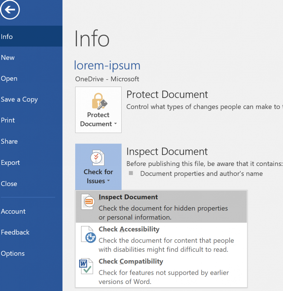 Inspect Document