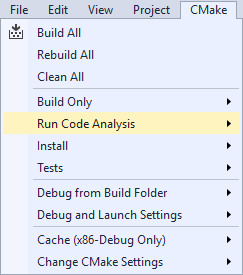 CMake Menu Code Analysis