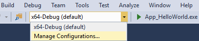 Create CMakeSettings from Config Dropdown