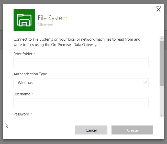 On Premises Data Gateway File System