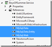 MySQL references need to have Copy Local set to true