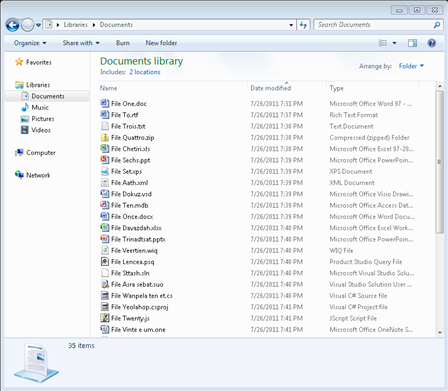 Figure 4 - File Explorer in Windows 7