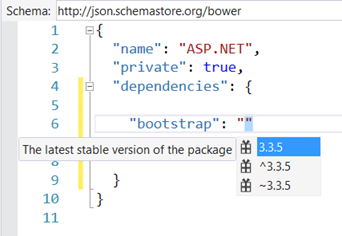 IntelliSense for bower and npm files