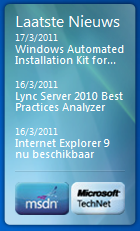 Small version MSDN TechNet Desktop Gadget