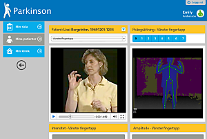 The system measures the patient's finger-tap ability, one of the standard measurements used to assess the motor function of Parkinson's patients.