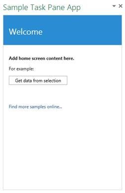 Figure 1. New task pane app template