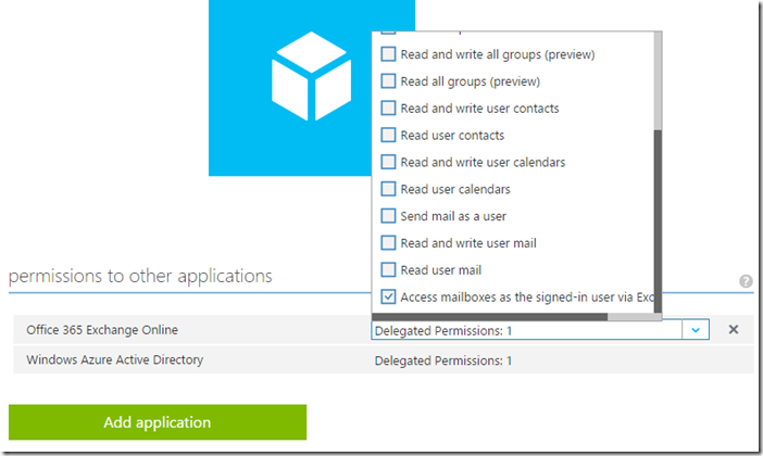 EWS permission in AAD