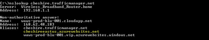 DNS Lookup from Central US