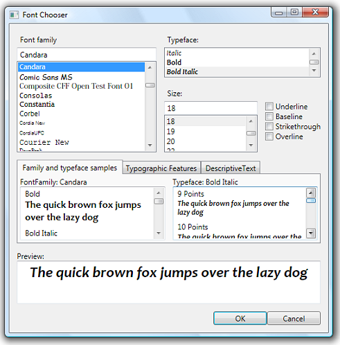 Font Chooser Dialog