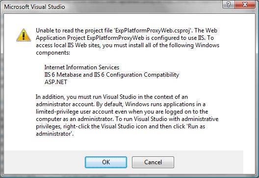 IIS 7 error on VS 2005 and Vista