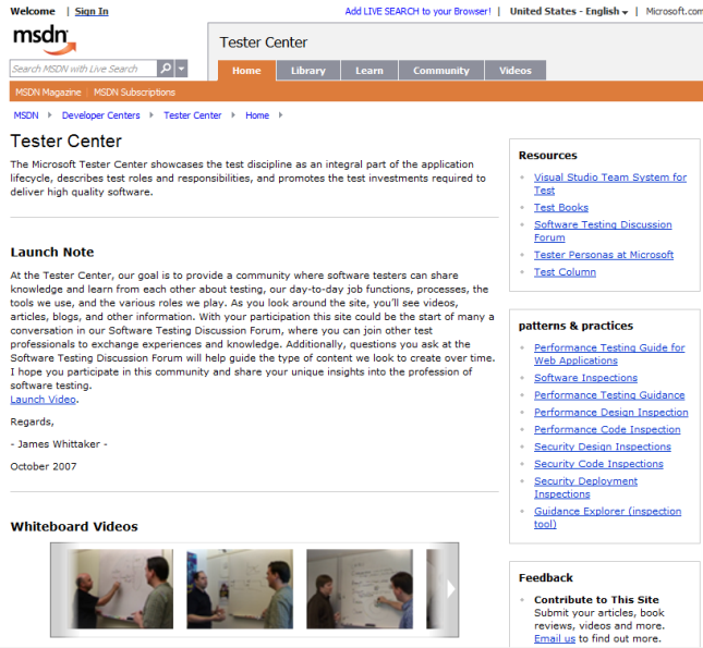 MSDN Tester Center