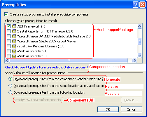 Bootstrapper dialog