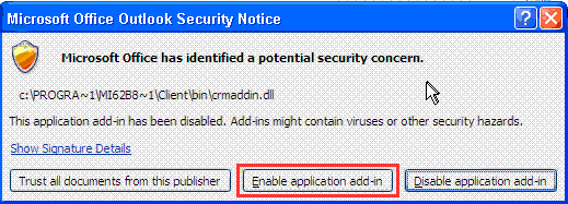 Trust CrmAddin