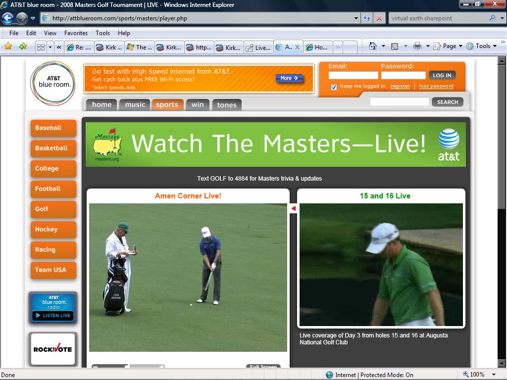 Masters via Silverlight at ATT Blue Room