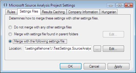 Linked Settings File