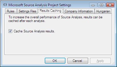 Results Cache Settings