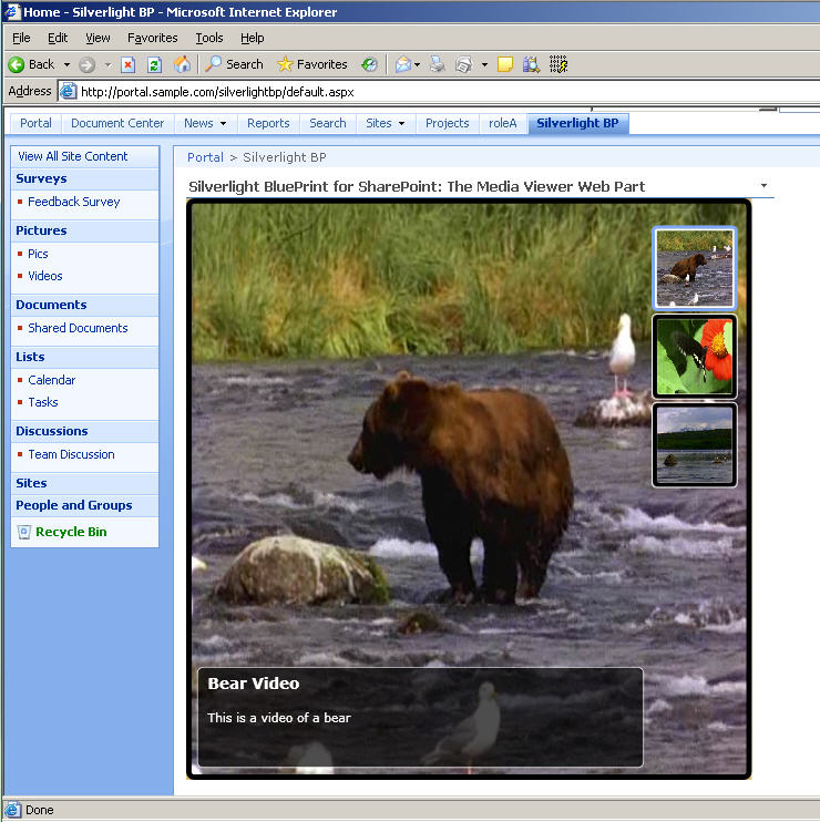 SharePoint Silverlight Media Viewer