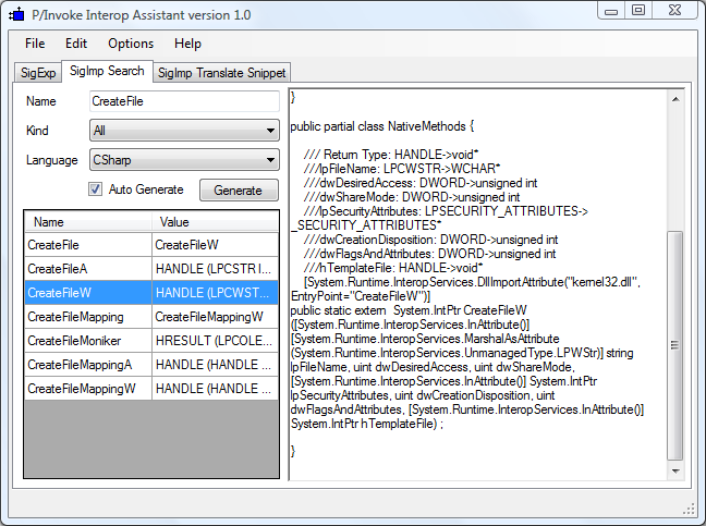 P/Invoke Interop Assistant