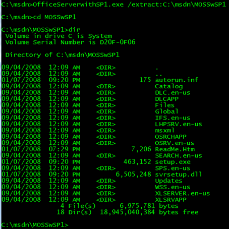 MOSS with SP1 binaries extraction