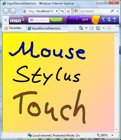 Input Device Detection Sample