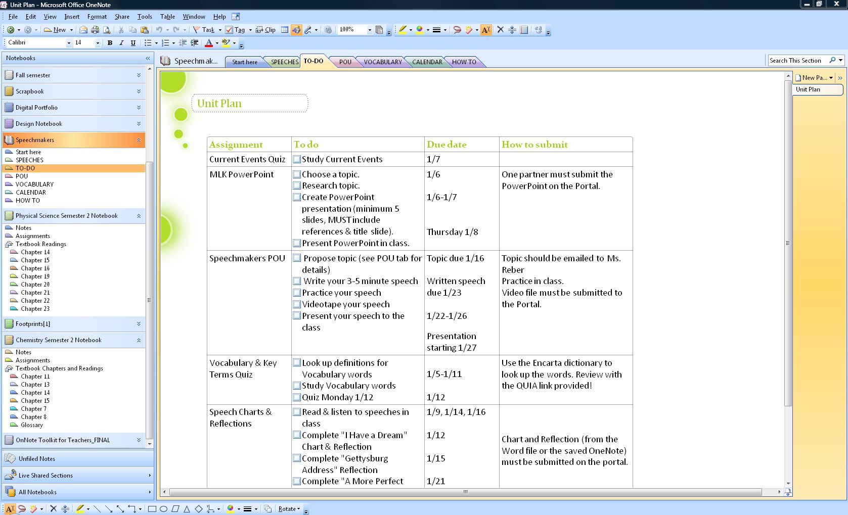 OneNote Example 1