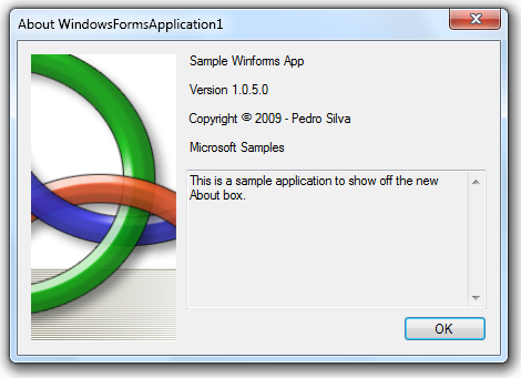 Sample of WinForms AboutBox