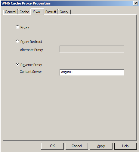 Cache Proxy 6 - Reverse proxy settings