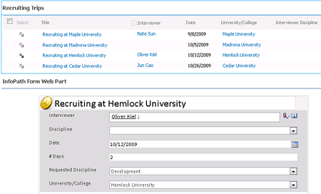 InfoPath Form Web Part