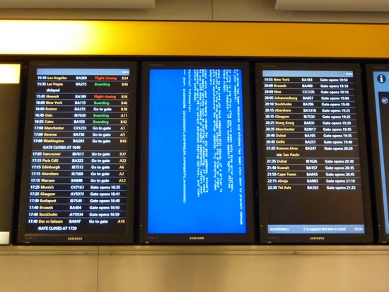 BSOD at Heathrow Airport, London, UK