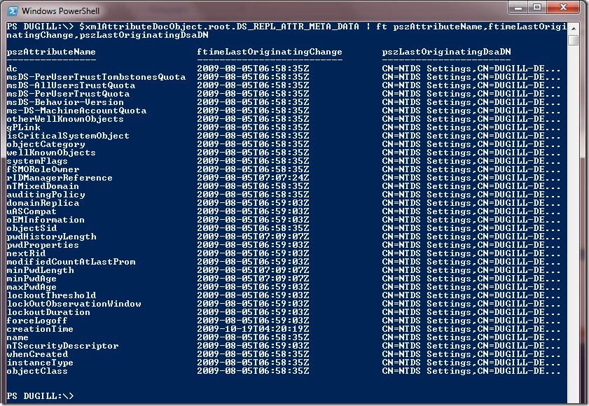 Inspecting XML Doc Object - FT Selected Attributes